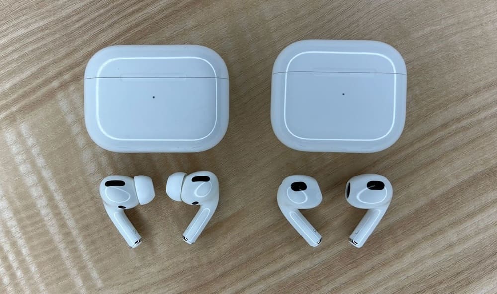 Ảnh đại diện so sánh AirPods Pro và AirPods 3 kèm hộp sạc
