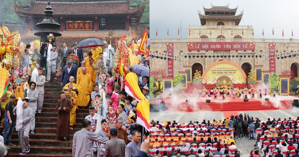 Lễ hội chùa Hương và Yên Tử khai hội đầu năm thu hút đông đảo Phật tử