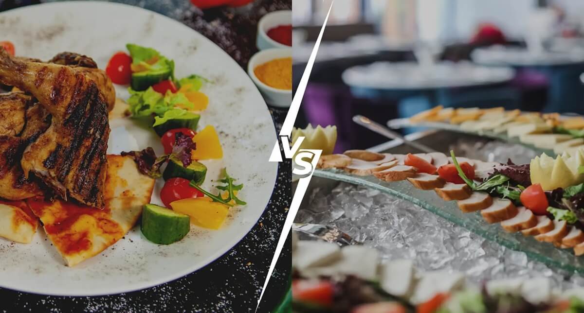 So sánh trực quan giữa gọi món riêng và ăn buffet